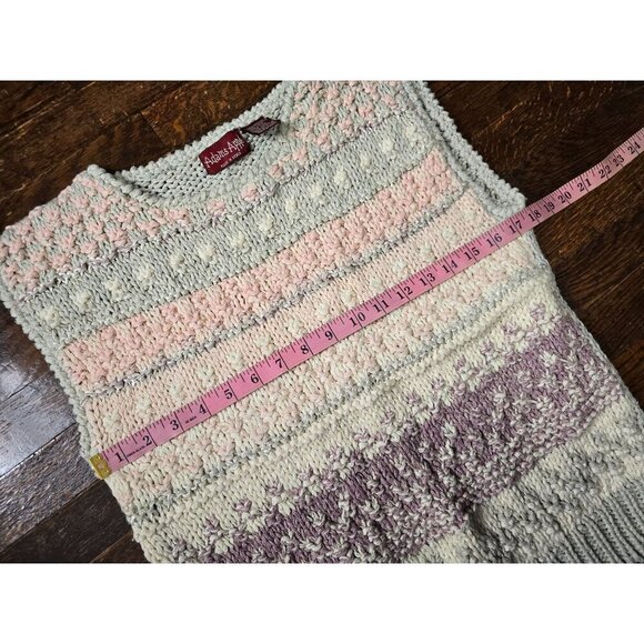 Vintage 80s Pastel Grannycore Knit Silk Sweater Vest - Picture 6 of 8